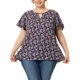 thumbnail image 1 of BluDe GaEstampado Floral ManAcampanaOjo De CerraduTalGrande PaMujer PúrpuAzul Marino 3XL, 1 of 5