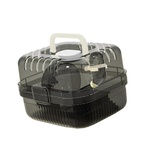 Bothyi Hamster Cage Breathable Convenient Carrying Box for Squirrel Hedgehog Black