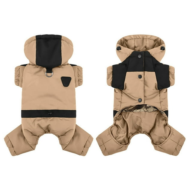 Manteau d'Hiver Isolé pour Chien avec Couverture Complète et Capuche Ajustable pour Petites Races de Chiots