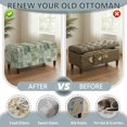thumbnail image 6 of FOR U DESIGNS Green Vintage Plaid Flower Print Ottoman Cover for Flip-Top Storage Stool, Stretch Washable Footstool Bench Slipcover with Elastic Bottom, Dustproof Soft Furniture Protector for Bedroom, 6 of 7
