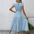 thumbnail image 5 of ITSAME Womens Maxi Dress, Sleeveless Ruffled Solid Color Elegant Flowy Dress Light Blue L, 5 of 5