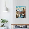 thumbnail image 3 of MLJA Frame Winter Wall Art Snow Tree Canvas Wall Decor Snowing village Hang Artwork Christmas Gift Prints Snowy Mountains and Castle painting for Rustic House Living Room Bedroom(Large Size), 3 of 4