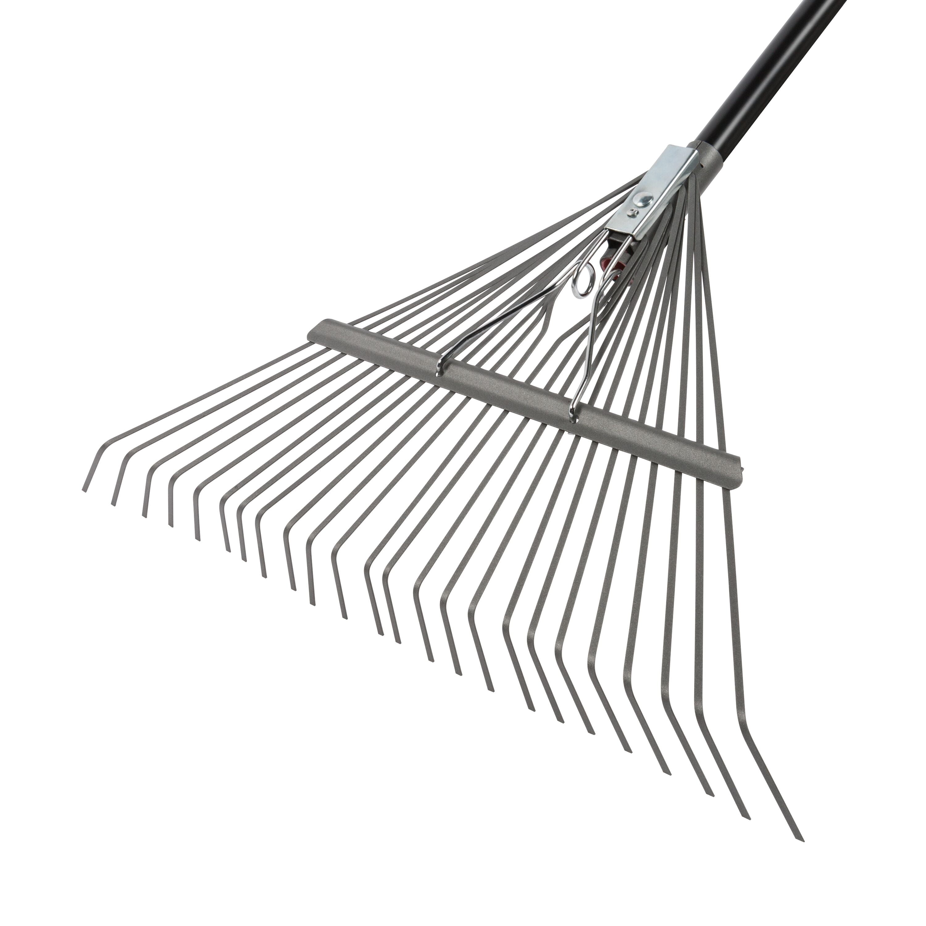 Fiskars Garden Rake, Metal Tine Leaf Rake with Fiberglass Handle, 62", Black