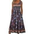 thumbnail image 6 of 2025 summer new! Women's sleeveless Bohemian floral casual beach MIDI sundress with pockets flowing and loose, 6 of 9