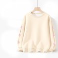 thumbnail image 5 of Ulanda Kids Sweatshirts Girls Neck Long Sleeve Pullover Preppy Clothes Girls Sweatshirt (Beige, 11-12 Years), 5 of 6