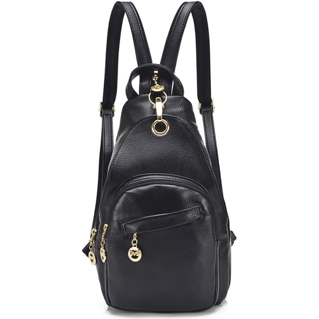 Small Leather Convertible Backpack Sling Purse Shoulder Bag for Women