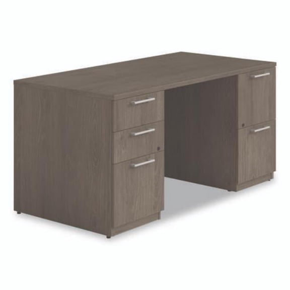 Alera ALESVDP6030WA 60 x 30 x 29 in. Double Pedestal Desk - Walnut