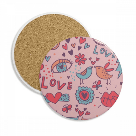

Lovers Flower Paint Coaster Cup Mug Tabletop Protection Absorbent Stone