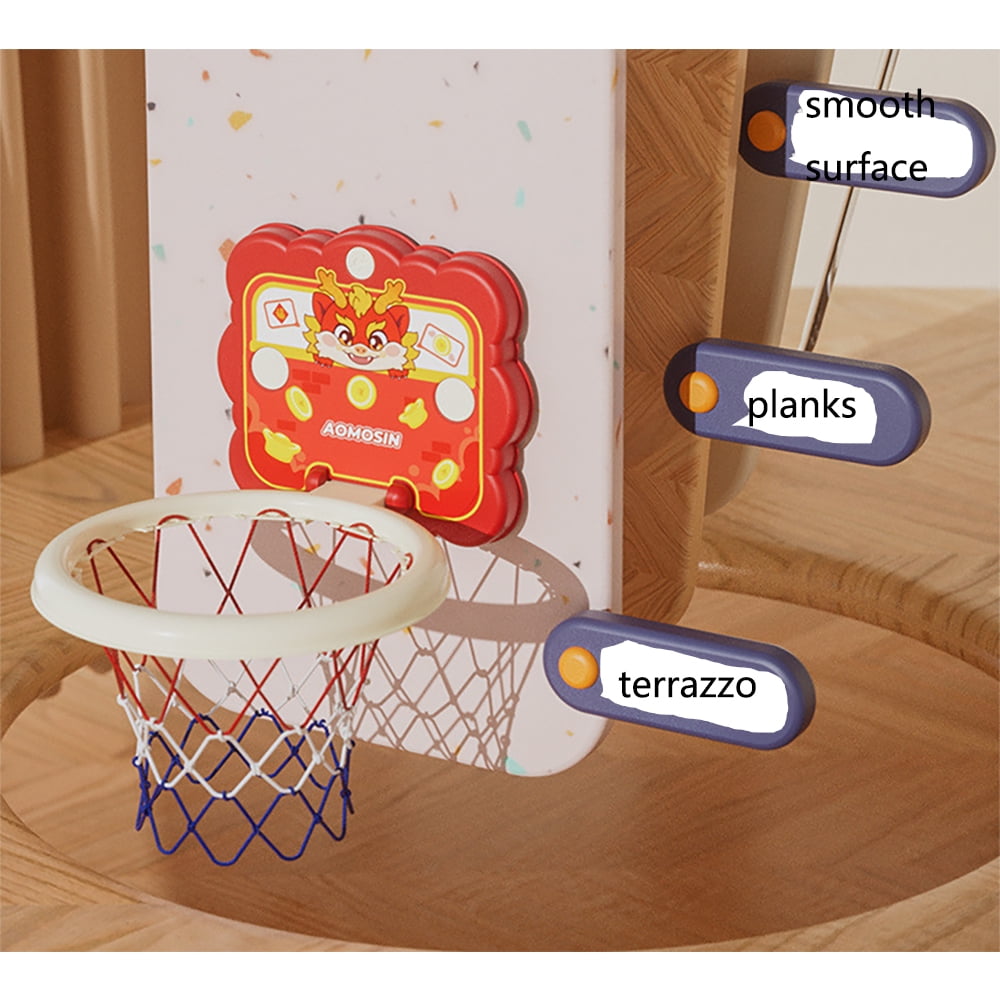 Mini Basketball Hoop Set， Indoor Play Wall Mount Basketball Hoop for Door with Goal for Game Fun，Green