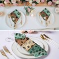 thumbnail image 2 of Cloth Napkins Set of 2 - 20x20 Inches, Teal Green Brown Washable Reusable Table Napkins, Farmhouse Dog Paw Vintage Soft & Absortbent Dining Napkin for Party Wedding Hotel Restaurant, 2 of 8