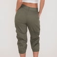 thumbnail image 5 of WZHKSN Women'S Solid Capris Comfort Green Calf Length Slim-Leg Pants, 5 of 5