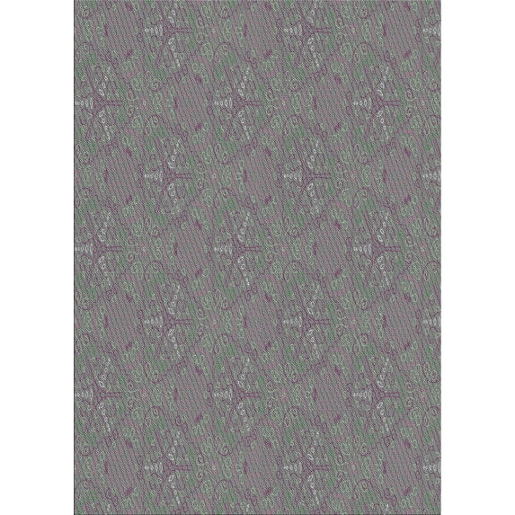 Ahgly Company Indoor Rectangle Patterned Dark Gray Novelty Area Rugs, 7' x 10'