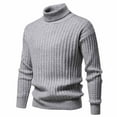 thumbnail image 4 of Mens Pullover Sweaters Ribbed Slim Fit Knitted Pullover Casual Turtleneck Sweater Gray XXXL, 4 of 4