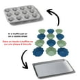 thumbnail image 2 of Starfrit Silicone Muffin Liners, Reusable & Non-Stick Baking Cups , Blue & Green, Pack-12, 2 of 5
