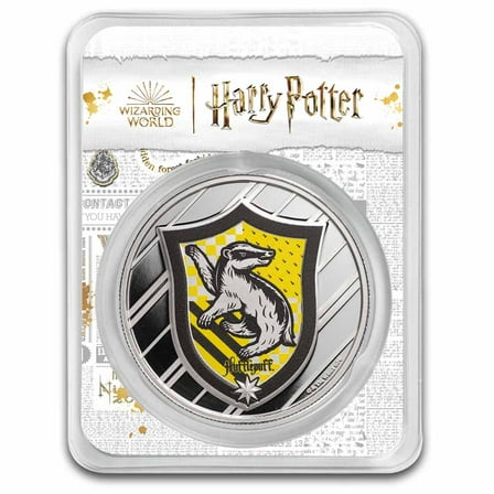 Harry Potter 1 oz Silver Houses; Hufflepuff Colorized with TEP
