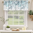 thumbnail image 2 of 2 Pack Teal Blue Leaves Valances for Windows Bedroom Living Room Window Treatments, Summer Botanical Rod Pocket Valance Drapes Short Kitchen Curtains Over Sink 42"x18", 2 of 8