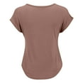 thumbnail image 6 of Women's Pocket V-Neck Tee - Summer Basic Casual T-Shirt, Loose Fit Comfortable Solid Color Top | Yubnlvae (Brown | XXL), 6 of 9