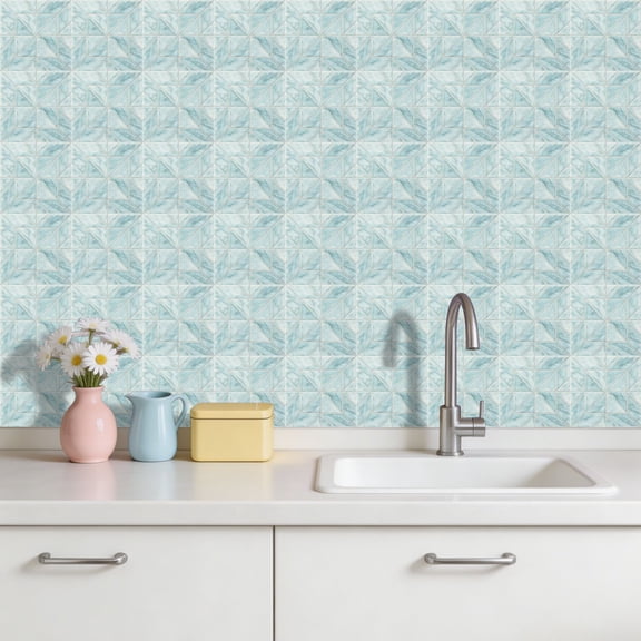 5.9*5.9 Inch Vintage Geometric Splicing Peel and Stick Wall Decals, 10PCS Removable Self-Adhesive Wall Stickers for Home Bedroom Living Room Decor