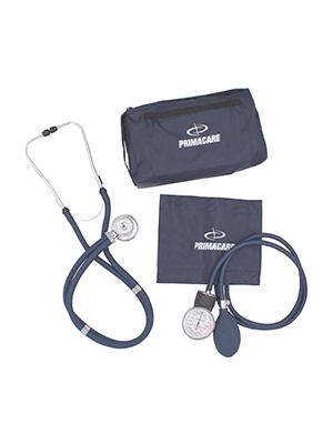 Primacare DS-9181-BLWM Professional Aneroid Sphygmomanometer and Sprague Rappaport Stethoscope, Manual Blood Pressure Kit with Cuff and Carrying Case, Blue