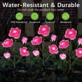 thumbnail image 3 of SHIKAN Solar Powered Rose Light, Decorative Flower Garden Lights Waterproof, Christmas Landscaping for Patio Decor, Floral Outdoor Stake Lights, Pathway Lights for Lawn Backyard Walkway, Pink, 3 of 8
