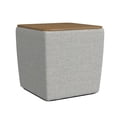thumbnail image 1 of Otomana de almacenamiento Benzara Mody de madera, 48 cm, con parte superior elevable, gris, 1 of 5