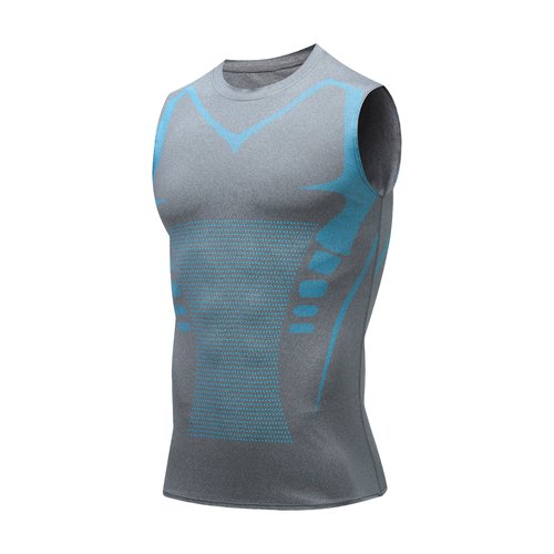 Skymirror Men Sport Vest Slim Fit High Elasticity O Neck Quick-drying Sleeveless Compression Figure Shaping Gym Running Basketball Tank Top