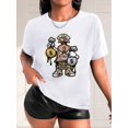 thumbnail image 1 of Camiseta deportiva divertida de manga corta con gráficos, camiseta casual de cuello redondo, ropa deportiva para mujer, top deportivo de ocio, 1 of 7