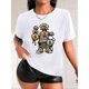 thumbnail image 1 of Camiseta de Verano para Mujer Suave Cuello RedondoFunny Graphic Short Sleeves Sports Tee, Round Neck Causal T-shirt, Women's ActivewearFather's Day, Mother's Day, New Year, Spring Festival, Valentin, 1 of 7