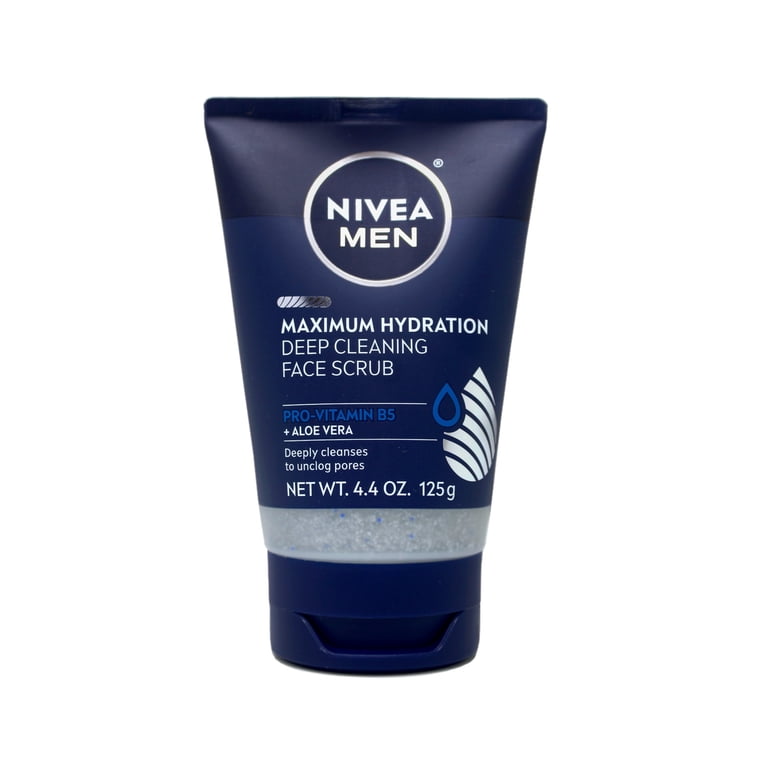NIVEA MEN Face Scrub, Aloe Vera, 4.4 Oz, Deep Cleaning