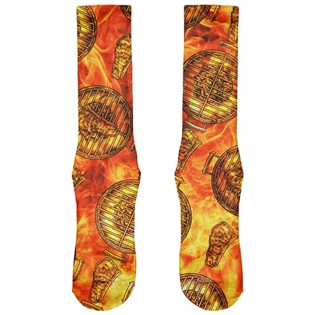 - Flaming Hot Charcoal Grilled Steak Pattern All Over Soft Socks