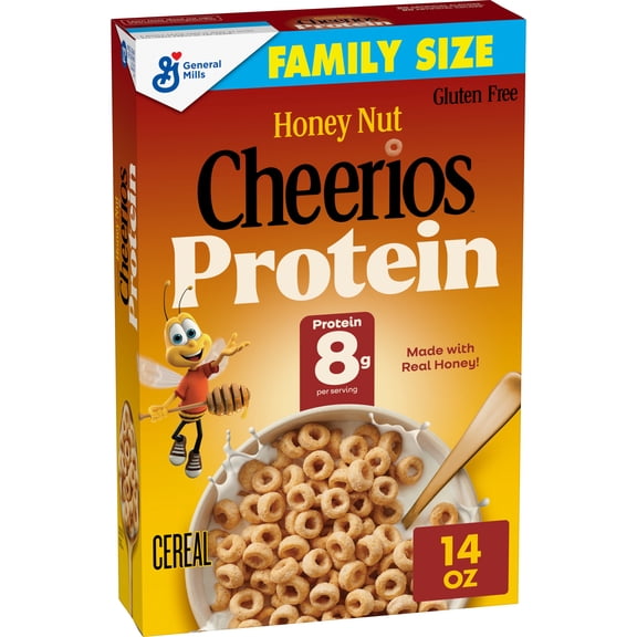 Cheerios Protein Cereal, Honey Nut, 8g Protein, Family Size, 14 oz