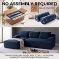 thumbnail image 2 of 96" L-Shaped Sectional Couches for Living Room, Modular Cloud Couch with Chaise, Corduroy Deep Seat Boneless Sofa, No Assembly, Blue, 2 of 7
