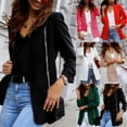 thumbnail image 5 of Lovskoo Womens Casual Blazers Open Front Crop Blazer Jacket Turn Down Collar Long Sleeve Lightweight Work Office Coat Cardigan Hot Pink, 5 of 5