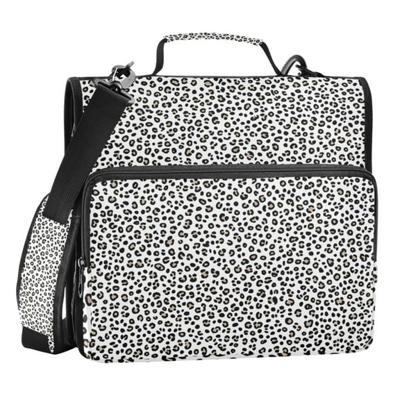 ALAZA Zipper Binder Leopard-x1 3 Ring Trapper Keeper File Folder Organizer Bag
