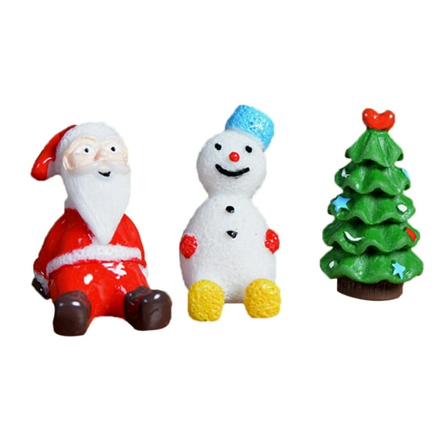 GROWTH TANK 3 Pièces Micro Paysage Décors Mini Résine Ornement Jardin DIY Ensemble de Noël
