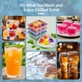 thumbnail image 2 of HANCELANT Large Silicone Ice Cube Tray Set of 3, Easy Release 6 Flexible Silicone Ice Cube Molds with Removable Lid,Stackable Ice Trays for Whiskey,BPA Free (Green+Pink+Purple), 2 of 7