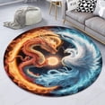 thumbnail image 6 of Marble Effect Round Area Rug, faux stone swirl circle carpet for bedroom or bathroom, soft washable non-slip floor mat, chic contemporary home décor accent, 6 of 6