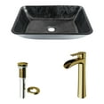 thumbnail image 6 of VIGO Glass Rectangular Vessel Bathroom Sink in Onyx Gray with Niko Faucet and Pop-Up Drain in Matte Gold, 6 of 10