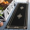 thumbnail image 3 of Safavieh Courtyard Andy Medallion Indoor/Outdoor Runner Rug, Black/Creme, 2'3" x 8', 3 of 10