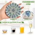 thumbnail image 3 of Haosy Set of 6 Drink Woven Coaster with Holder Heat Resistant Non-Slip Bar Coasters 4 Inches Mandala Peacock Feathers, 3 of 7