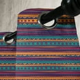 thumbnail image 2 of Ambesonne Striped Grommet Curtain Single Panel, Retro Aztec Art, 50"x60", Teal Plum and Orange, 2 of 5
