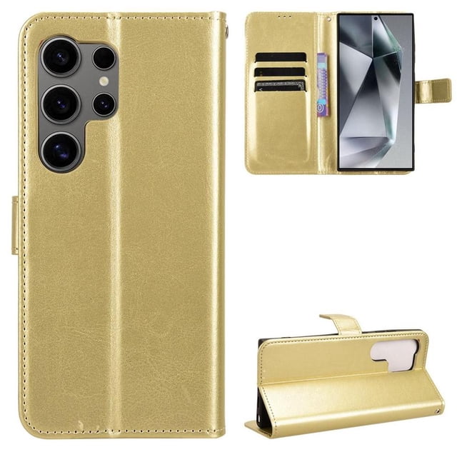 Funda tipo libro para Samsung Galaxy S24 Ultra 5G, cartera todo‑en‑uno, funda multifuncional con tarjetero y correa de muñeca desmontable