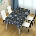 thumbnail image 7 of SKYSONIC Christmas Snowflake Tablecloth Waterproof Washable Polyester Square Table Cover Durable Tablecloth for Kitchen Dining Table Party Decor (54 X 72 Inch), 7 of 7