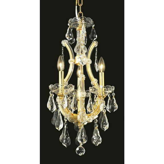 Elegant Lighting Maria Theresa 4 light Gold Chandelier Clear Royal Cut Crystal