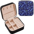 thumbnail image 2 of GZHJMY Blue Fragmented Flowers PU Leather Jewelry Box, Travel Portable Jewelry Case for Ring, Pendant, Earring, Bracelet Organizer Storage Holder Boxes for Necklace Bracelet Earrings Rings, 2 of 7