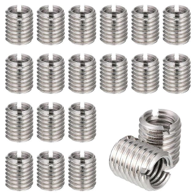 20 Pcs Thread Repair Insert Threaded Bolts with Female M8 X 1.25 and Male M10 X 1.5 Thread for Furniture Projects Nut Screw Reducer Conversion Stainle