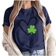 thumbnail image 1 of Camiseta de Manga Corta de Cuello Redondo Impresa de Primavera Superior de las Mujeres, Mezcla Ligera de Poliéster para Uso Diario Y de Fiesta Casual, 1 of 1