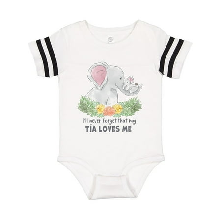 

Inktastic I ll Never Forget That My Tia Loves Me Cute Elephants Gift Baby Boy or Baby Girl Bodysuit