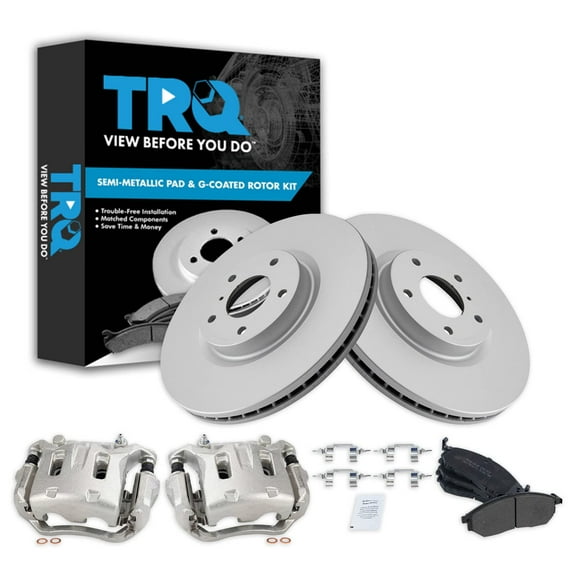 TRQ Front Brake Calipers Pads Rotors for 08-12 Infiniti 09-18 370Z 11-14 Murano BKA25789 Fits select: 2013-2014 NISSAN MURANO, 2011-2012 INFINITI G37