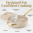 thumbnail image 4 of Gotham Steel Modern 12 Inch Ceramic Frying Pan Non Stick with Lid, 4 Quart Large Jumbo Cooker with Helper Handle, Saute Pan Nonstick Skillet, Nonstick Deep Frying Pan with Lid, Cream, 4 of 9